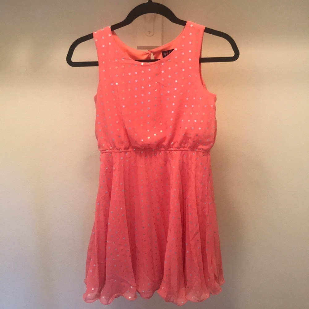 Lilt pink polka dotted minidress
